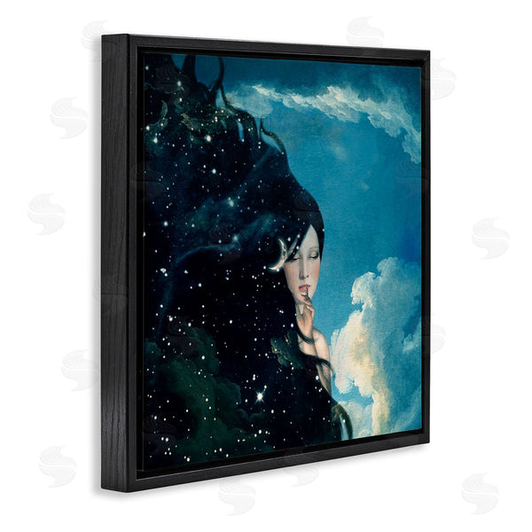 Stupell Industries Paula Belle Flores | Abstract Starry Night Sky Hair Daytime Clouds Wall Art