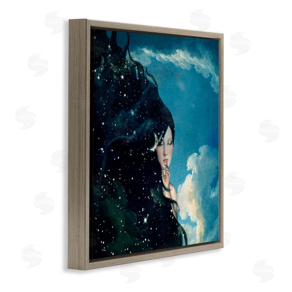 Stupell Industries Paula Belle Flores | Abstract Starry Night Sky Hair Daytime Clouds Wall Art