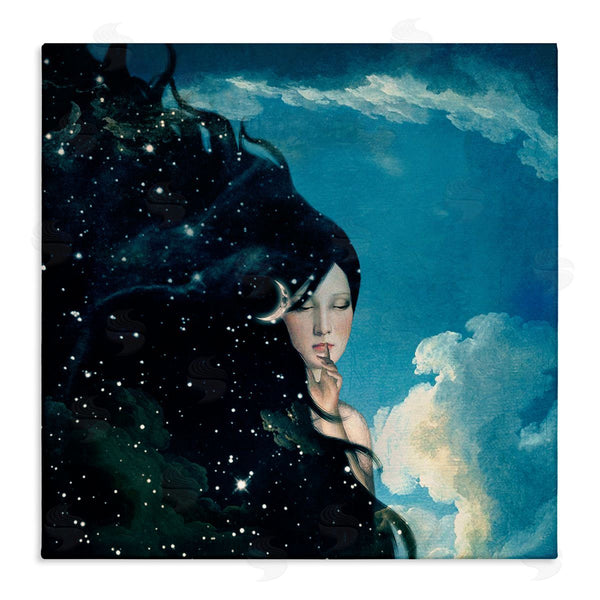 stupell industries Paula Belle Flores | Abstract Starry Night Sky Hair Daytime Clouds Wall Art