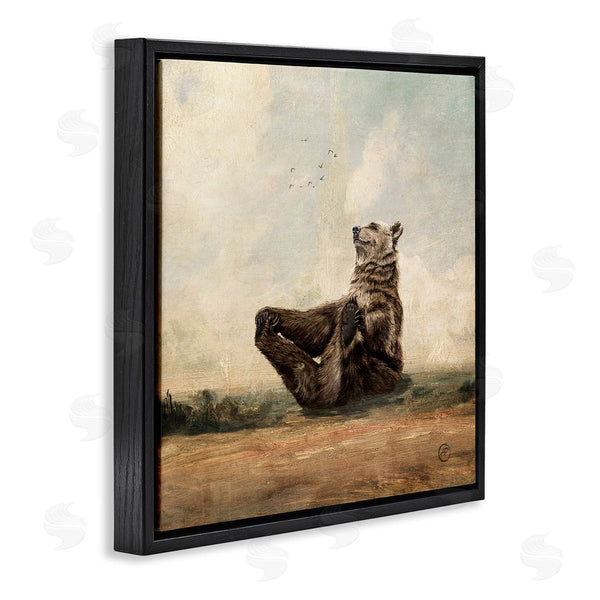Stupell Industries Paula Belle Flores | Bear Holding Paws Watching Sunset Wall Art