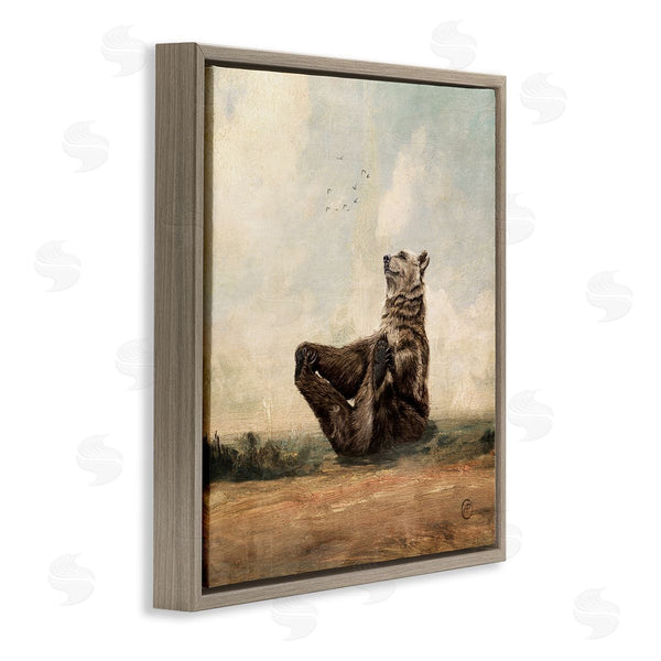 Stupell Industries Paula Belle Flores | Bear Holding Paws Watching Sunset Wall Art