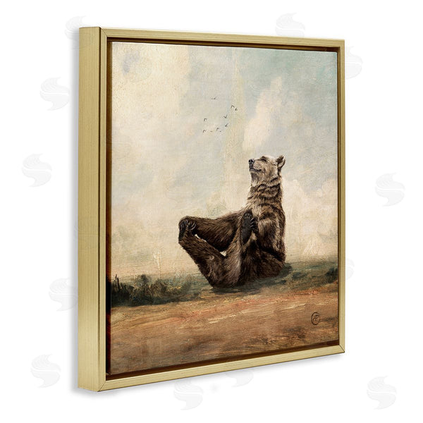 Stupell Industries Paula Belle Flores | Bear Holding Paws Watching Sunset Wall Art