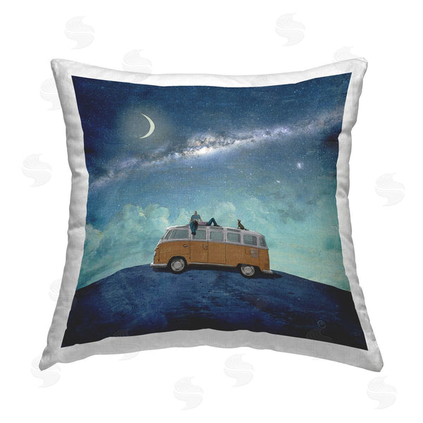 stupell industries Paula Belle Flores | Couple & Dog Adventure Printed Throw Pillow