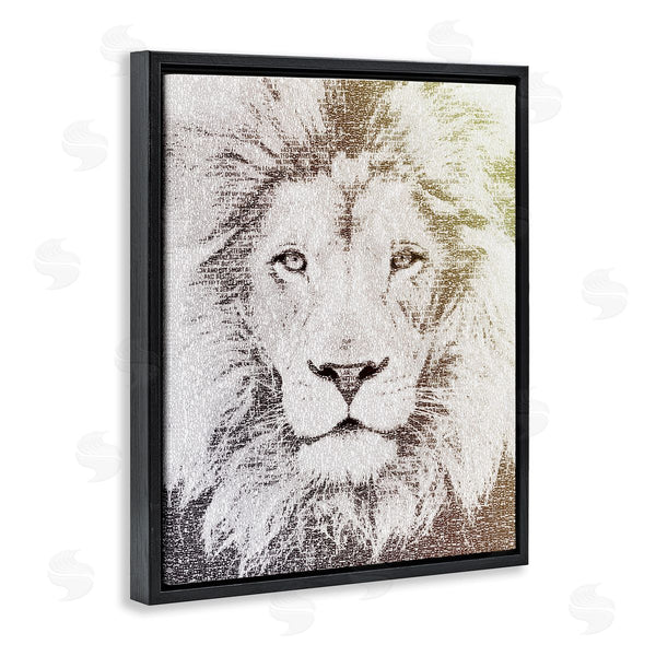 Stupell Industries Paula Belle Flores | Dominant Lion Portrait Text Word Pattern Animal Mane Wall Art