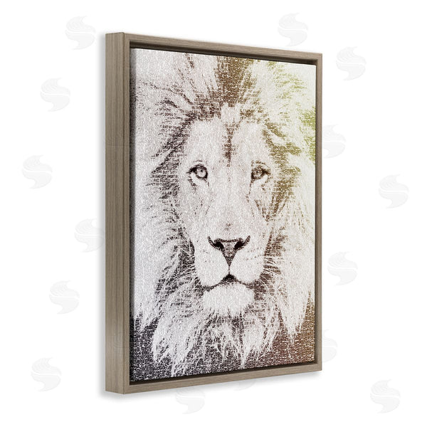 Stupell Industries Paula Belle Flores | Dominant Lion Portrait Text Word Pattern Animal Mane Wall Art