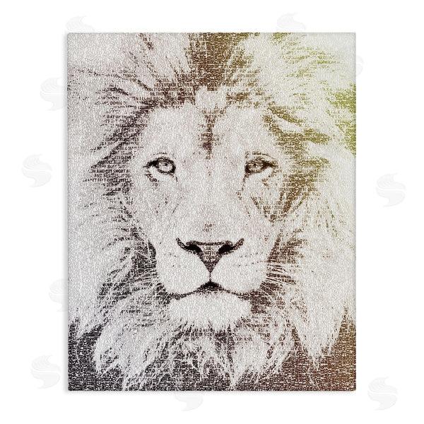stupell industries Paula Belle Flores | Dominant Lion Portrait Text Word Pattern Animal Mane Wall Art