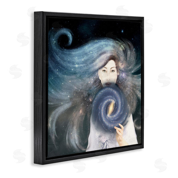 Stupell Industries Paula Belle Flores | Galaxy Woman Nebula Hair Purple Starry Universe Wall Art
