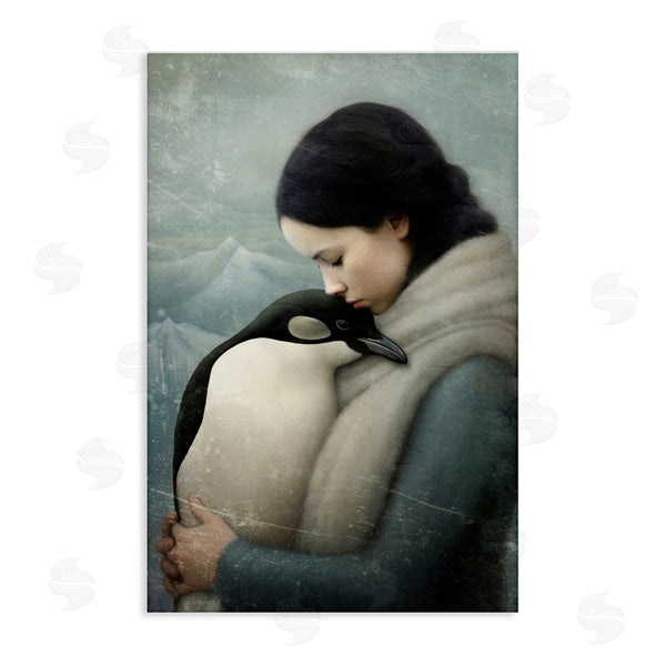 stupell industries Paula Belle Flores | Girl and Her Penguin Wall Art