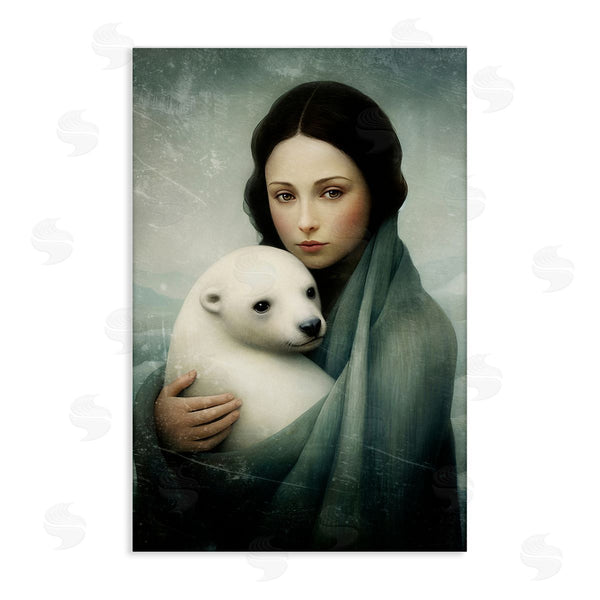 stupell industries Paula Belle Flores | Girl & Baby Polar Bear Wall Art