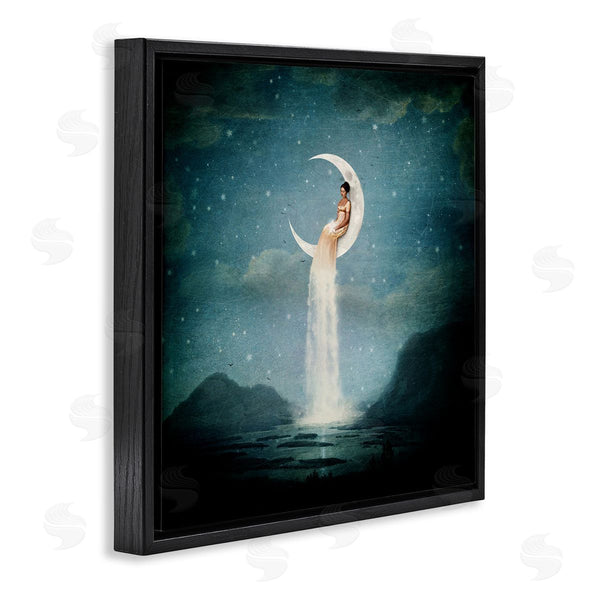 Stupell Industries Paula Belle Flores | Mountainous Ocean Landscape Moon Dress Waterfall Wall Art