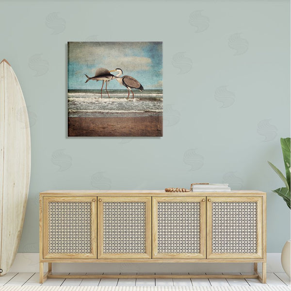Stupell Industries Paula Belle Flores | Quirky Surreal Fish Bird Animals Beach Shoreline Wall Art