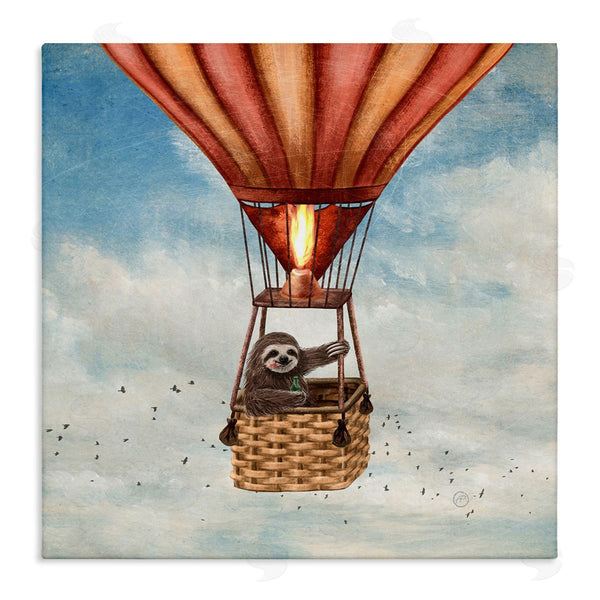 stupell industries Paula Belle Flores | Sloth in Hot Air Balloon Wall Art