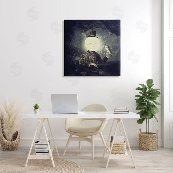 Stupell Industries Paula Belle Flores | Starry Night Sky Moon Person Bird Botanical Border Wall Art