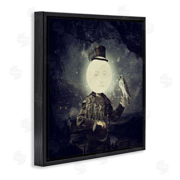 Stupell Industries Paula Belle Flores | Starry Night Sky Moon Person Bird Botanical Border Wall Art