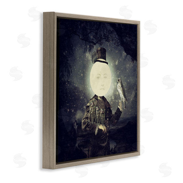 Stupell Industries Paula Belle Flores | Starry Night Sky Moon Person Bird Botanical Border Wall Art