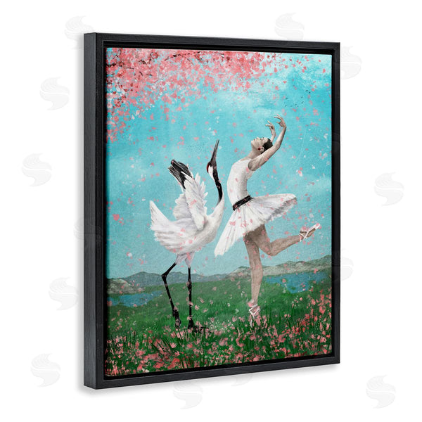 Stupell Industries Paula Belle Flores | Surreal Swan Ballet Lake Cherry Blossoms Dance Ballet Wall Art