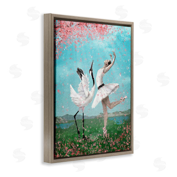 Stupell Industries Paula Belle Flores | Surreal Swan Ballet Lake Cherry Blossoms Dance Ballet Wall Art