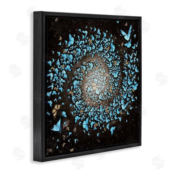 Stupell Industries Paula Belle Flores | Wild Butterflies Flying Vivid Blue Spiral Shape Wall Art