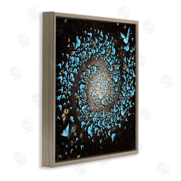 Stupell Industries Paula Belle Flores | Wild Butterflies Flying Vivid Blue Spiral Shape Wall Art
