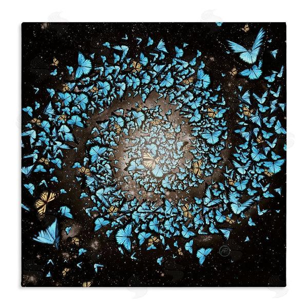 stupell industries Paula Belle Flores | Wild Butterflies Flying Vivid Blue Spiral Shape Wall Art