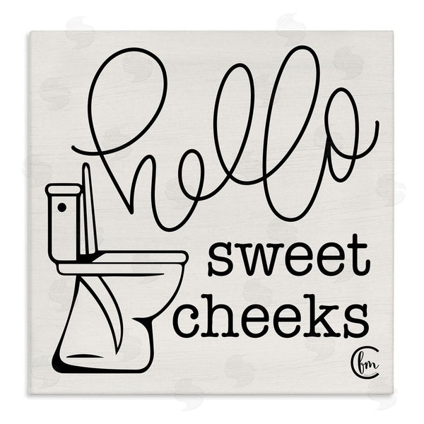 stupell industries Penny Lane Publishing | Hello Sweet Cheeks with Toilet Wall Art