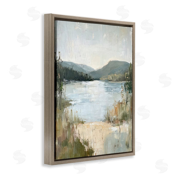 Stupell Industries Petal Prints Design | Abstract Lake Shore & Mountains Wall Art