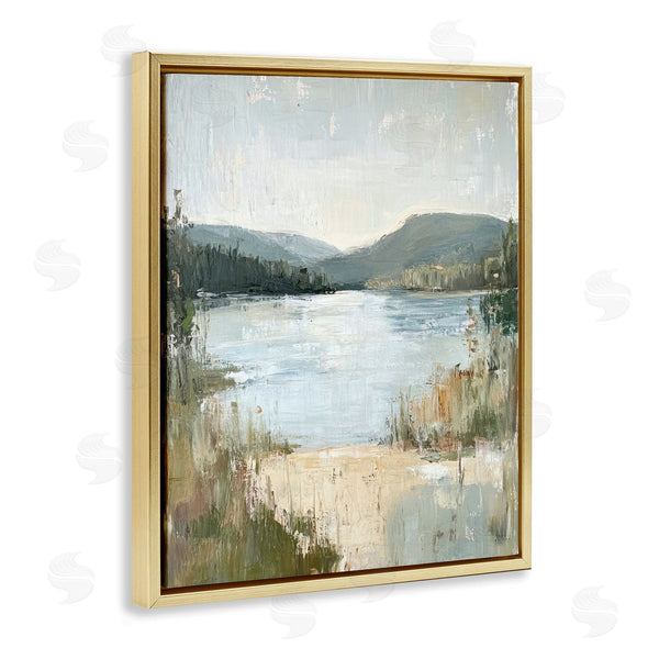 Stupell Industries Petal Prints Design | Abstract Lake Shore & Mountains Wall Art