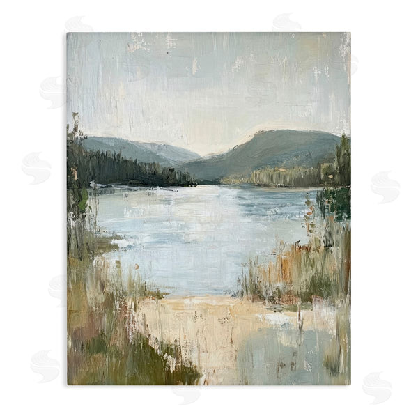 stupell industries Petal Prints Design | Abstract Lake Shore & Mountains Wall Art