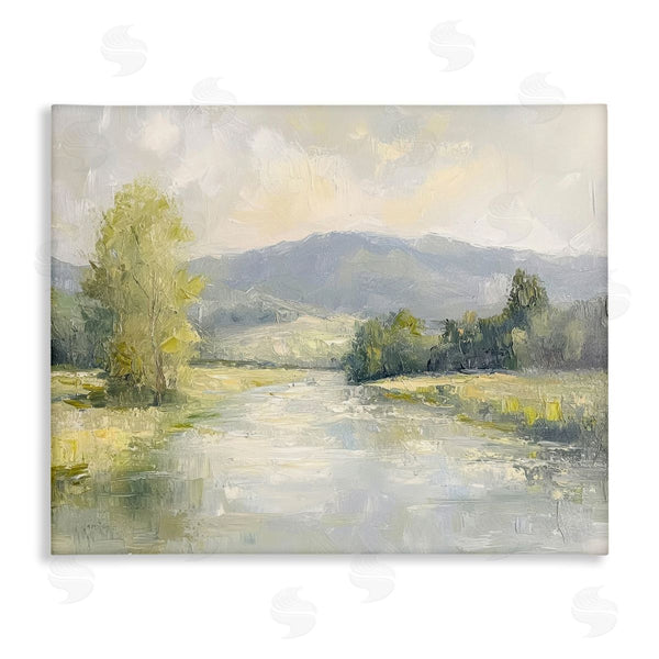 stupell industries Petal Prints Design | Abstract River & Mountain Scene