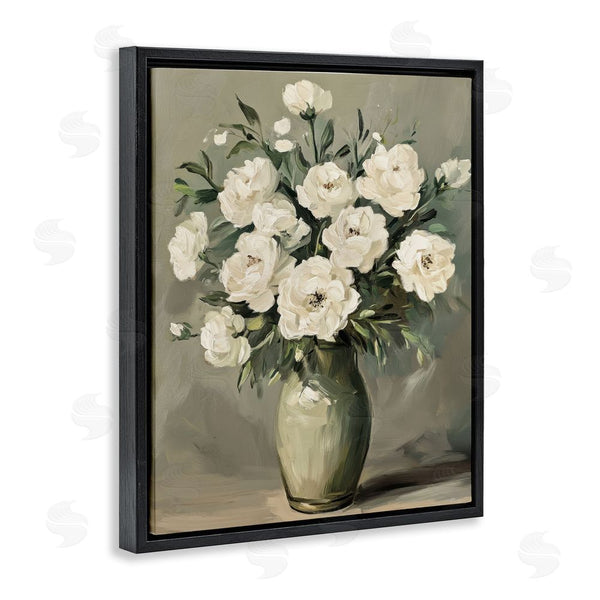 Stupell Industries Petal Prints Design | Abstract White Rose Bouquet Wall Art
