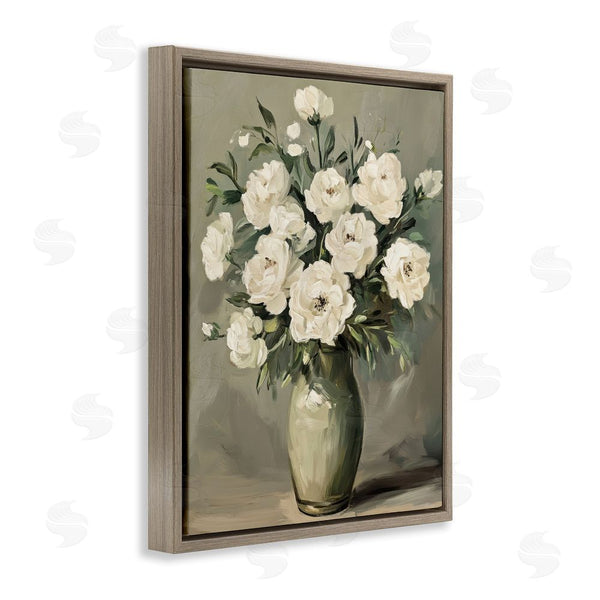 Stupell Industries Petal Prints Design | Abstract White Rose Bouquet Wall Art