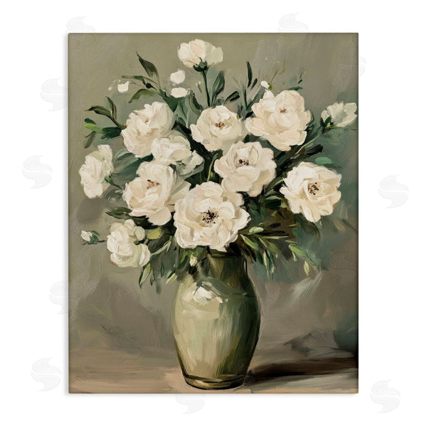 stupell industries Petal Prints Design | Abstract White Rose Bouquet Wall Art