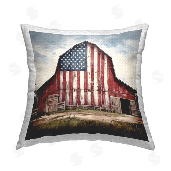 Stupell Industries Petal Prints Design | Americana Barn View Printed Throw Pillow