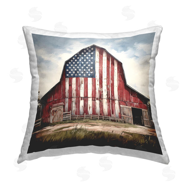 stupell industries Petal Prints Design | Americana Barn View Printed Throw Pillow