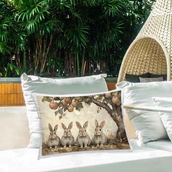 Stupell Industries Petal Prints Design | Autumn Bunnies & Apples Printed Throw Pillow