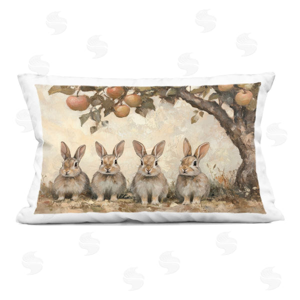 stupell industries Petal Prints Design | Autumn Bunnies & Apples Printed Throw Pillow
