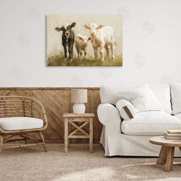 Stupell Industries Petal Prints Design | Baby Cattle Trio Wall Art