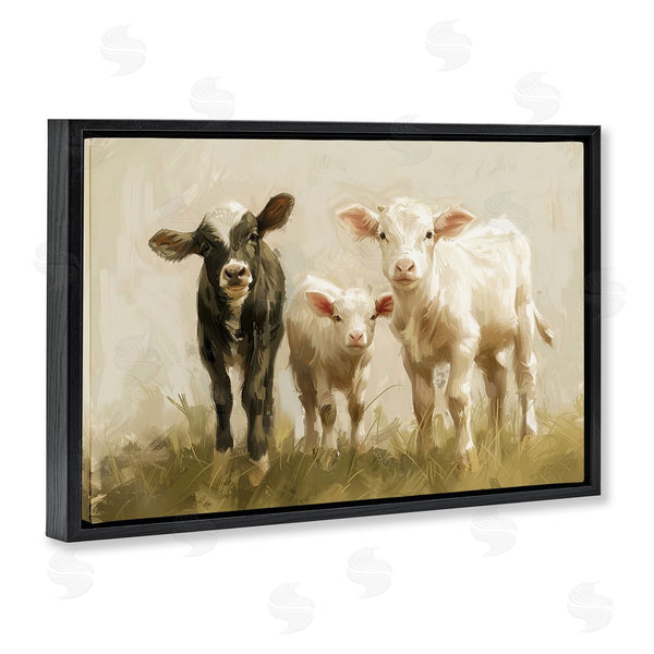 Stupell Industries Petal Prints Design | Baby Cattle Trio Wall Art