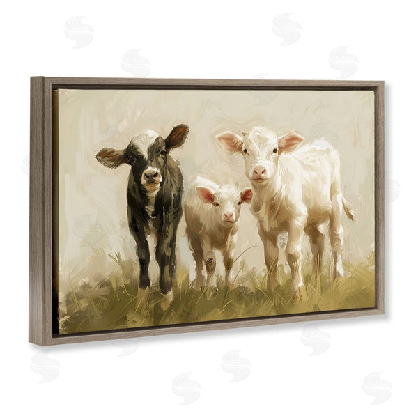 Stupell Industries Petal Prints Design | Baby Cattle Trio Wall Art
