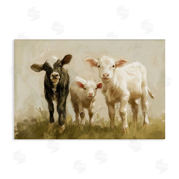 stupell industries Petal Prints Design | Baby Cattle Trio Wall Art