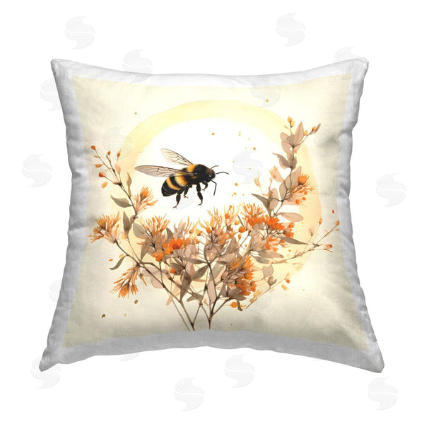 stupell industries Petal Prints Design | Bee Florals View Printed Throw Pillow