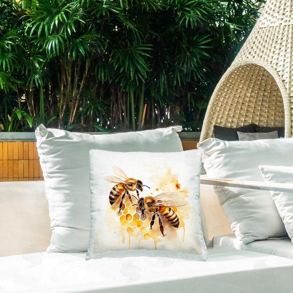 Stupell Industries Petal Prints Design | Bee Talk Pair Printed Throw Pillow