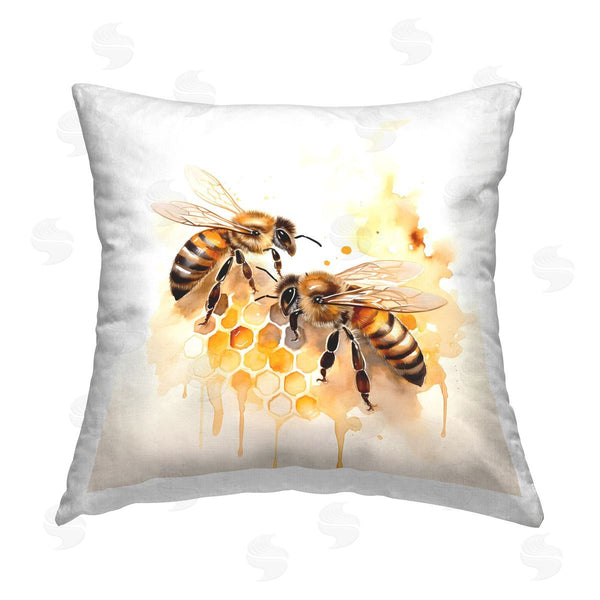 stupell industries Petal Prints Design | Bee Talk Pair Printed Throw Pillow