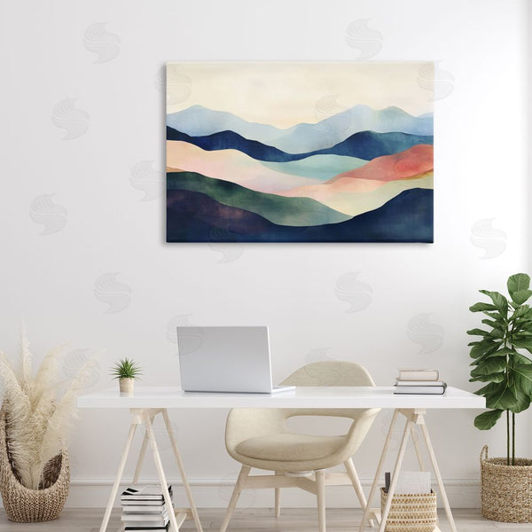 Stupell Industries Petal Prints Design | Blue Abstract Mountain Landscape Wall Art