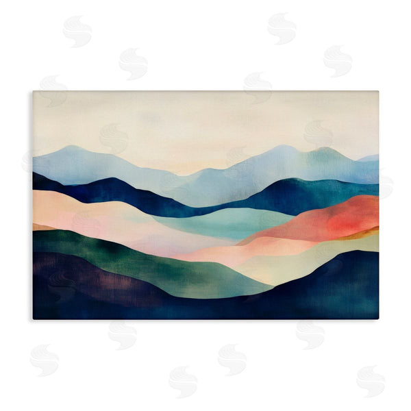 stupell industries Petal Prints Design | Blue Abstract Mountain Landscape Wall Art
