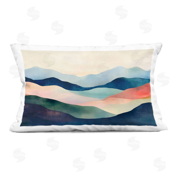 stupell industries Petal Prints Design | Blue Abstract Mountain Landscape Printed Throw Pillow