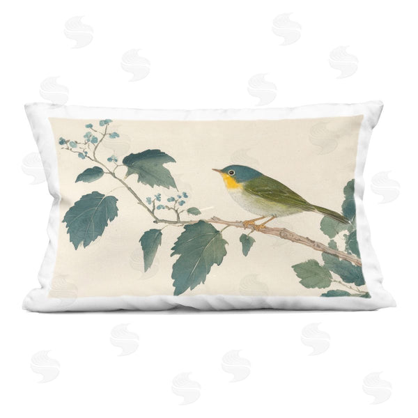 stupell industries Petal Prints Design | Blue Bird and Leaves Printed Throw Pillow
