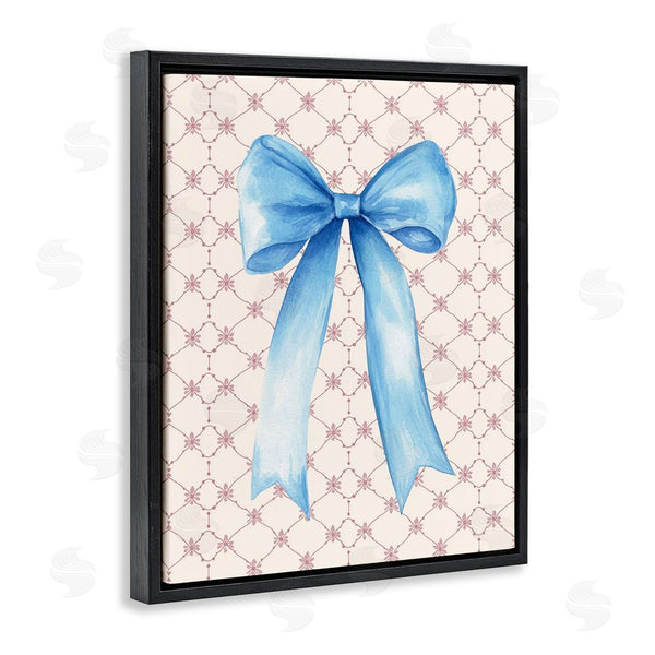 Stupell Industries Petal Prints Design | Blue Bow On Rose Quilt Pattern Wall Art