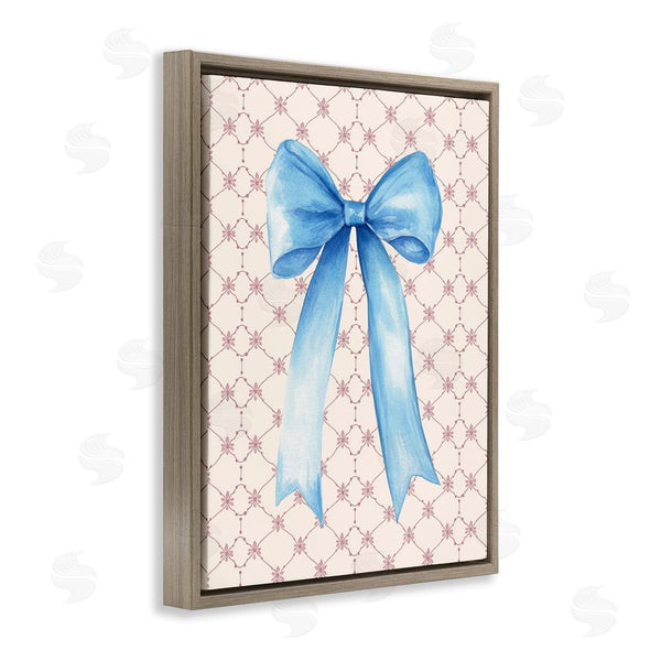 Stupell Industries Petal Prints Design | Blue Bow On Rose Quilt Pattern Wall Art