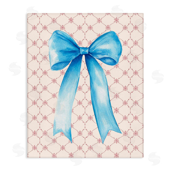 stupell industries Petal Prints Design | Blue Bow on Rose Quilt Pattern Wall Art